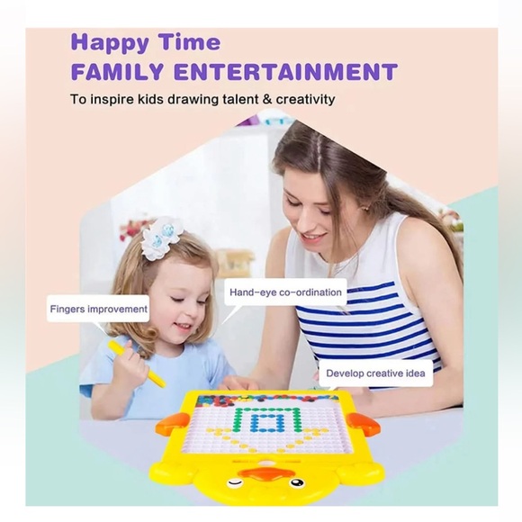 Duck🐥Doodle Board w Magnetic🧲Pen🖊️& Colourful🌈Beads🧿for Kids👦🏻👧🏻 - Picture 6 of 10